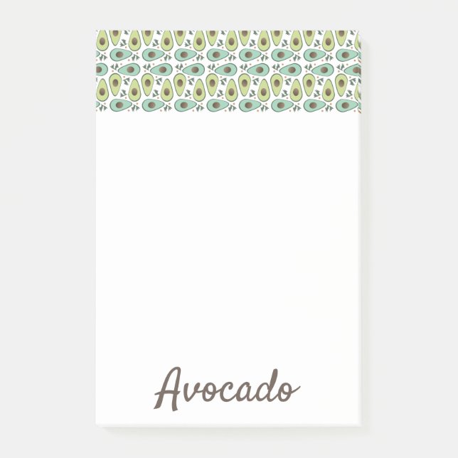 Avocado-Fruchtmuster  Post-it Klebezettel (Vorderseite)