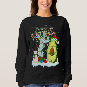 Avocado Fruit Xmas Tree Lighting Weihnachtsmannmüt Sweatshirt