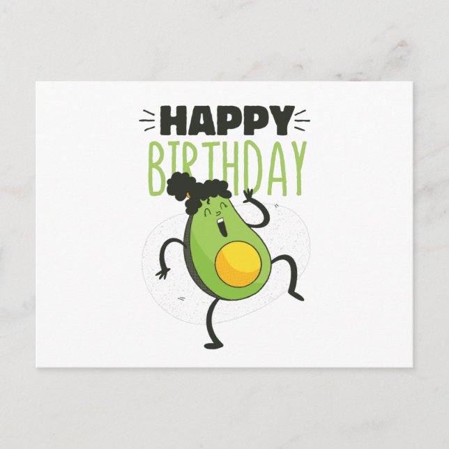 AVOCADO GEBURTSTAG POSTKARTE (Vorderseite)