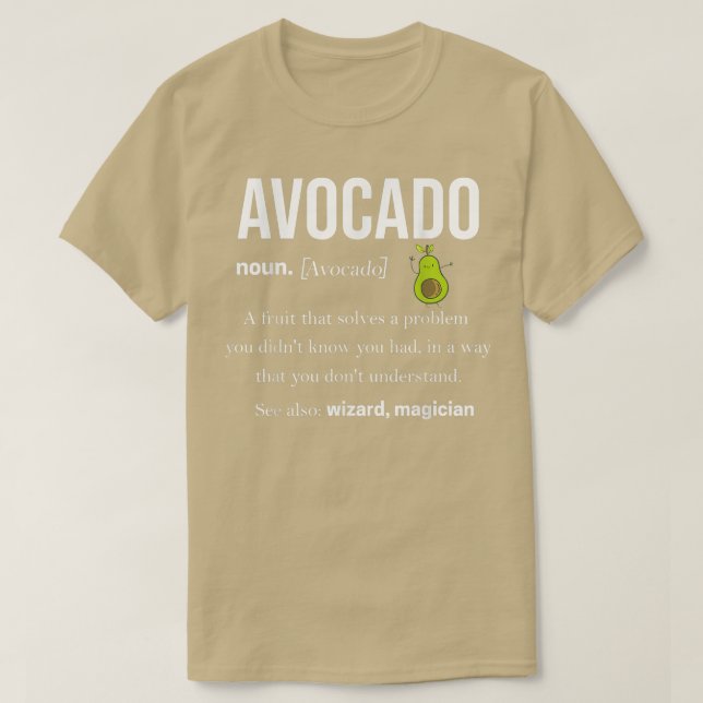 Avocado Gemütliche Pflanze Ernährung Lebensweise T-Shirt (Design vorne)