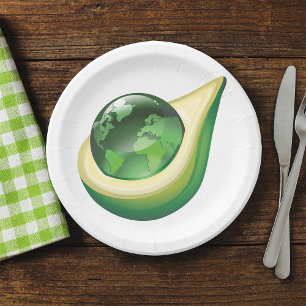Avocado Globe Pappteller
