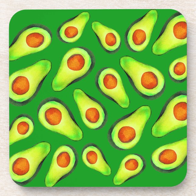 Avocado Green Health Frucht Feinschmecker Getränkeuntersetzer (Vorderseite)