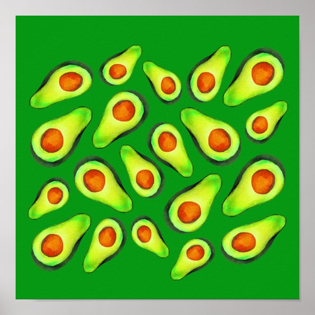 Avocado Green Health Frucht Feinschmecker Poster (Vorne)