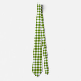 Avocado Green Plaid Gingham Retro Color Neck Tie Krawatte