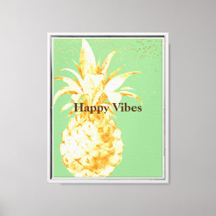 Avocado Green Yellow Gold Ananas Leinwanddruck