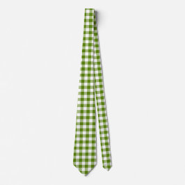 Avocado-Grün Kariert Gingham Retro-Farben Schlips Krawatte