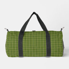 Avocado-Grün kariertes Fensterpane-Muster Retro Duffle Bag