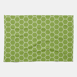 Avocado-grünes Bienenwaben-Hexagon-geometrisches Küchentuch