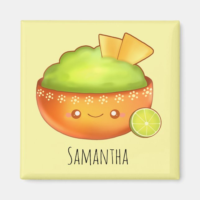 Avocado Guacamole und Tortilla Chips Magnet (Vorne)