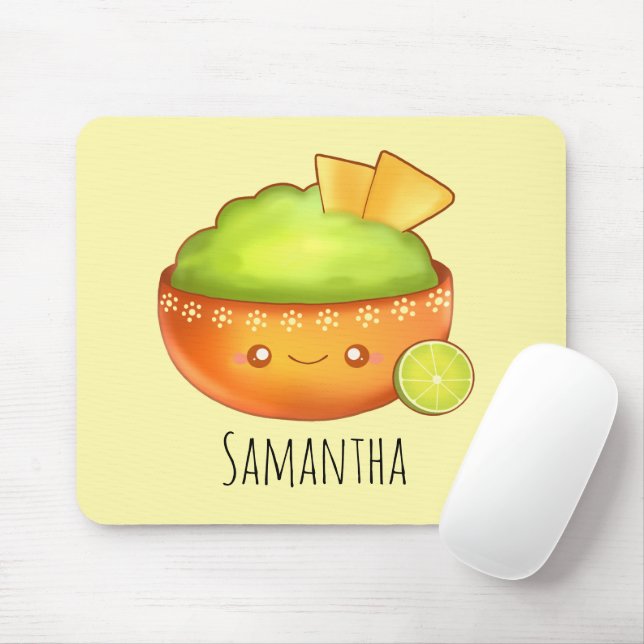 Avocado Guacamole und Tortilla Chips Mousepad (Mit Mouse)
