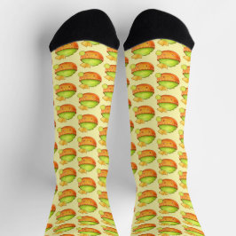 Avocado Guacamole und Tortilla Chips Socken