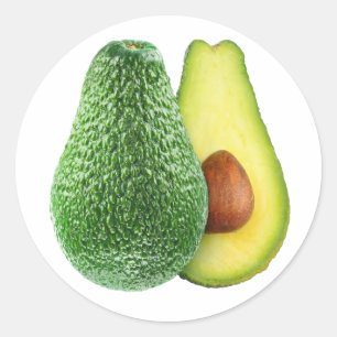Avocado halbiert runder aufkleber