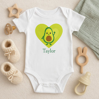 Avocado Heart Baby Strampler