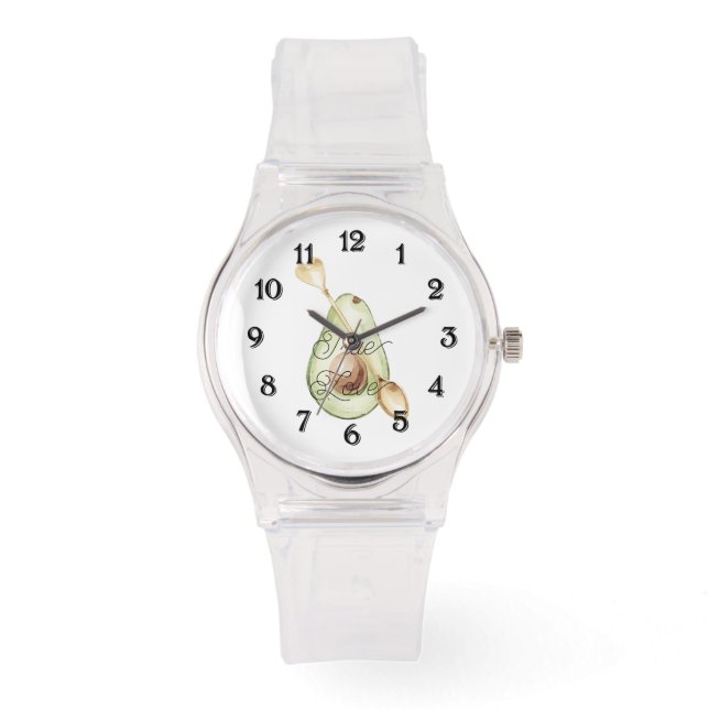 Avocado Heart Spoon True Love Armbanduhr (Vorderseite)