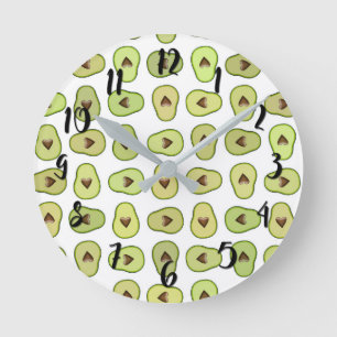 Avocado-Herz-Frucht Trendfood Whimsical Cool Runde Wanduhr