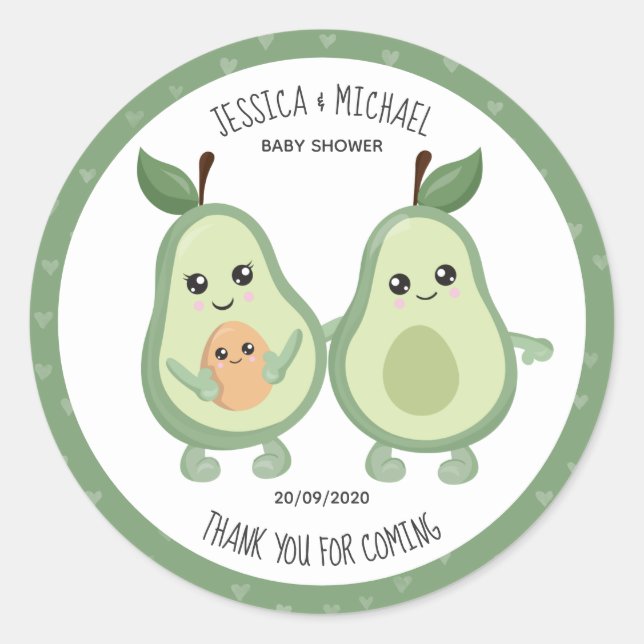 Avocado Holy Guacamole Babydusche Runder Aufkleber (Vorderseite)