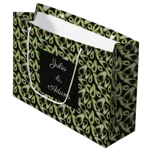 Avocado Hue Green Geschenktasche Große Geschenktüte (Vorderseite Schrägansicht)
