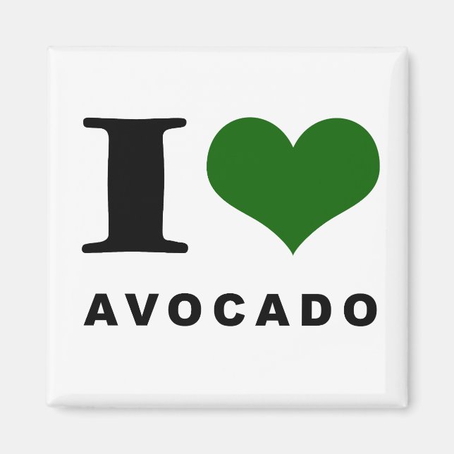Avocado, I Liebe Avocado Magnet (Vorne)