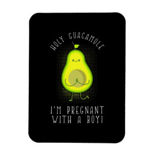 Avocado Ich bin schwanger mit einem Jungen Magnet