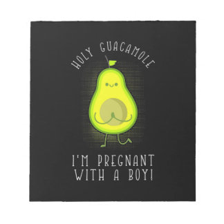 Avocado Ich bin schwanger mit einem Jungen Notizblock