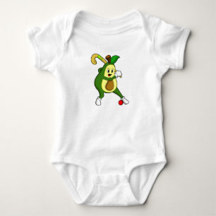 Avocado im Hockey mit Hockeyschläger Baby Strampler