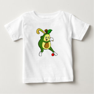 Avocado im Hockey mit Hockeyschläger Baby T-shirt