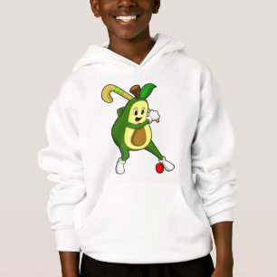 Avocado im Hockey mit Hockeyschläger Hoodie