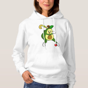 Avocado im Hockey mit Hockeyschläger Hoodie