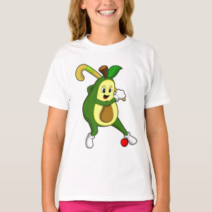 Avocado im Hockey mit Hockeyschläger T-Shirt