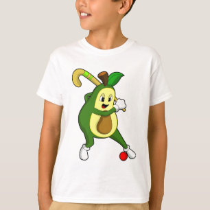 Avocado im Hockey mit Hockeyschläger T-Shirt