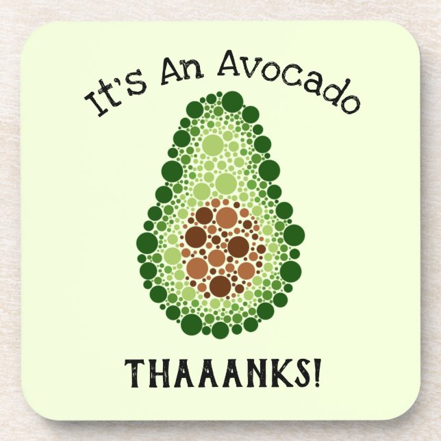 Avocado in Dots Getränkeuntersetzer (Vorderseite)