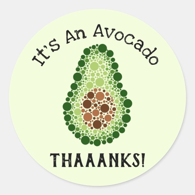 Avocado in Dots Runder Aufkleber (Vorderseite)