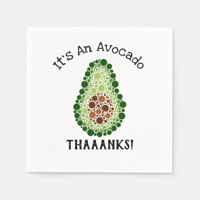 Avocado in Dots Serviette (Vorderseite)