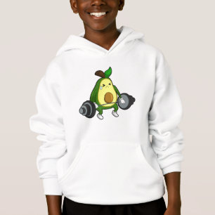 Avocado in Fitness mit Barbell Hoodie