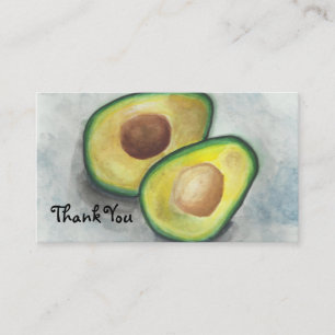 Avocado in Watercolor Vielen Dank Visitenkarte