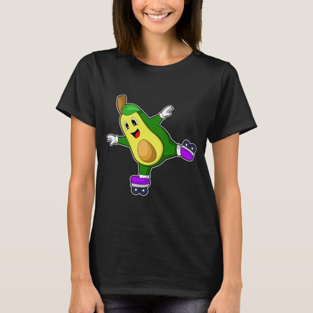 Avocado Inline Skaten Roller Skate T-Shirt (Vorderseite)