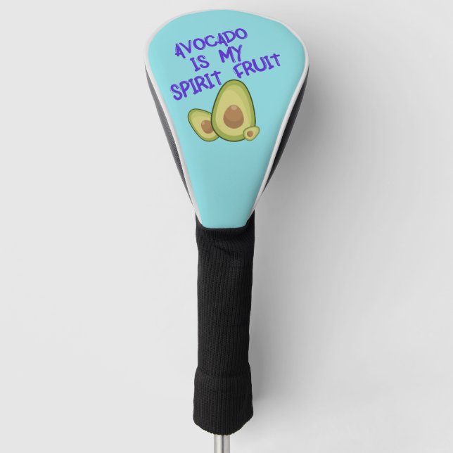 Avocado ist My Spirit Fruit mit Typografie Golf Headcover (Vorderseite)