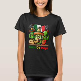 Avocado Kaktus Mariachi Cinco De Mayo Taco Mexikan T-Shirt