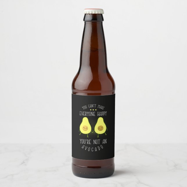 Avocado kann jedem glücklich machen bierflaschenetikett (Vorderseite)