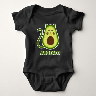 Avocado-Katze Baby Strampler