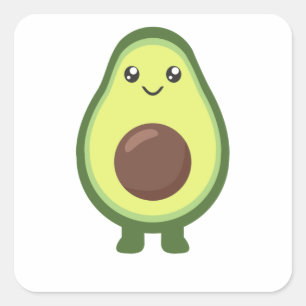 Avocado Kawaii Eat Sweet Avocados Quadratischer Aufkleber