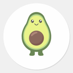 Avocado Kawaii Eat Sweet Avocados Runder Aufkleber