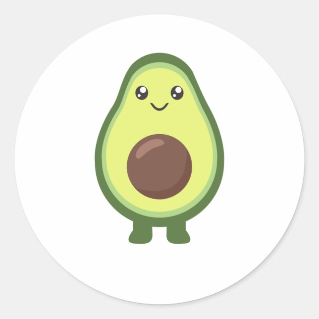 Avocado Kawaii Eat Sweet Avocados Runder Aufkleber (Vorderseite)