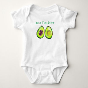 Avocado Kinder Text Vegan Essen Gesundes Obst Baby Strampler