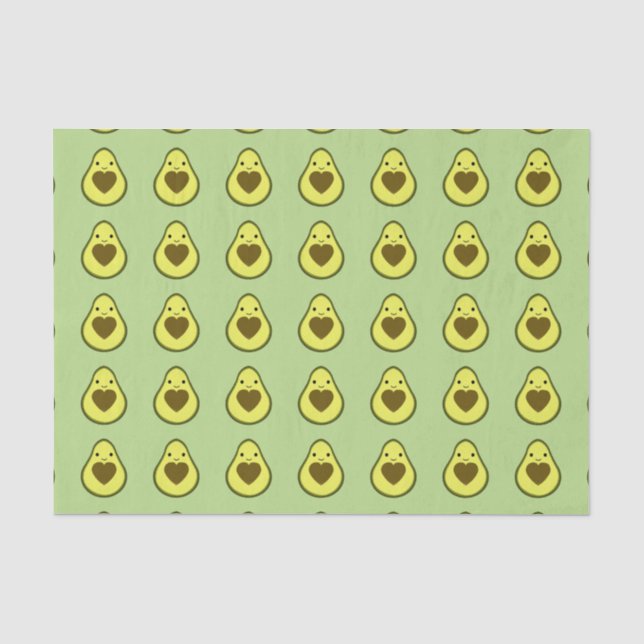 Avocado-Liebe-niedliche Avocado mit einer Herz Seidenpapier (Vorderseite)