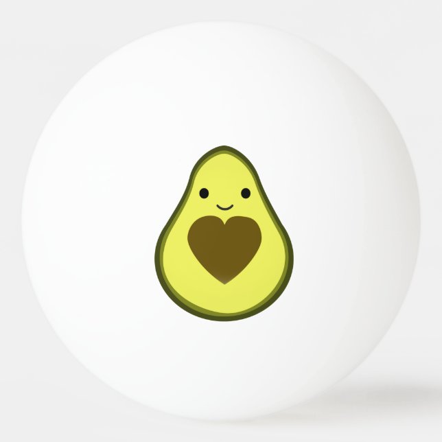 Avocado-Liebe-niedliche Avocado mit einer Herz Tischtennisball (Vorderseite)