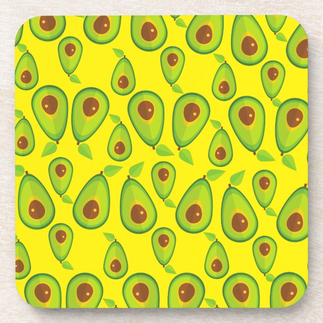 Avocado Liebe Pattern - Leckeres Avocado Lover Getränkeuntersetzer (Vorderseite)