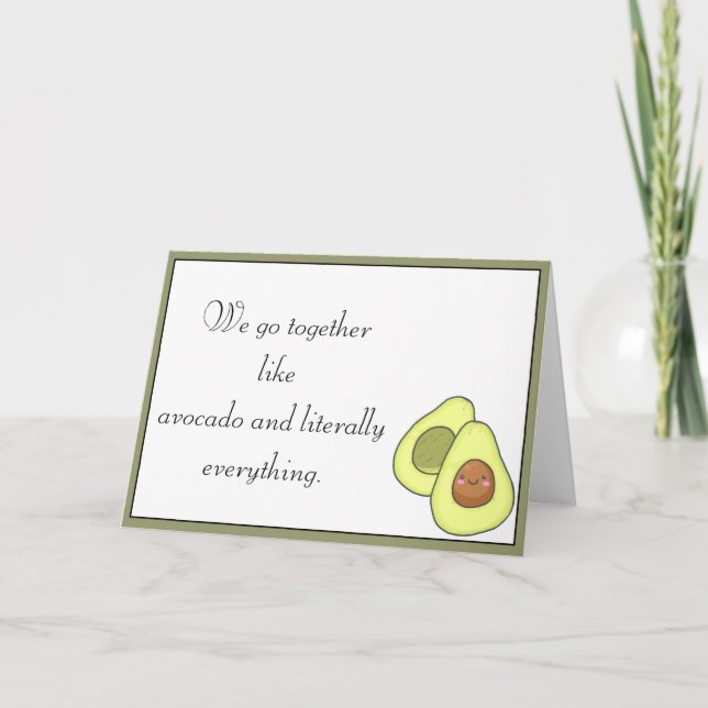 Avocado-Liebe-Raum-innere Gruß-Karte Karte (Vorderseite)