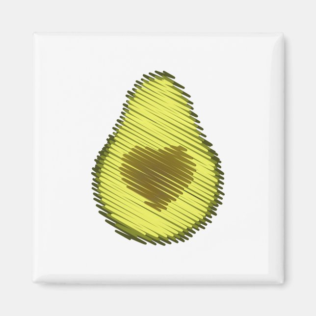 Avocado Liebe Scribble Magnet (Vorne)