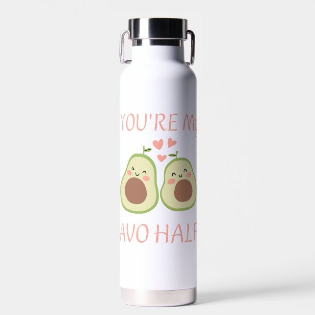 Avocado Liebhaber - Du bist meine avo Halb-Wasser- Trinkflasche (Vorne)